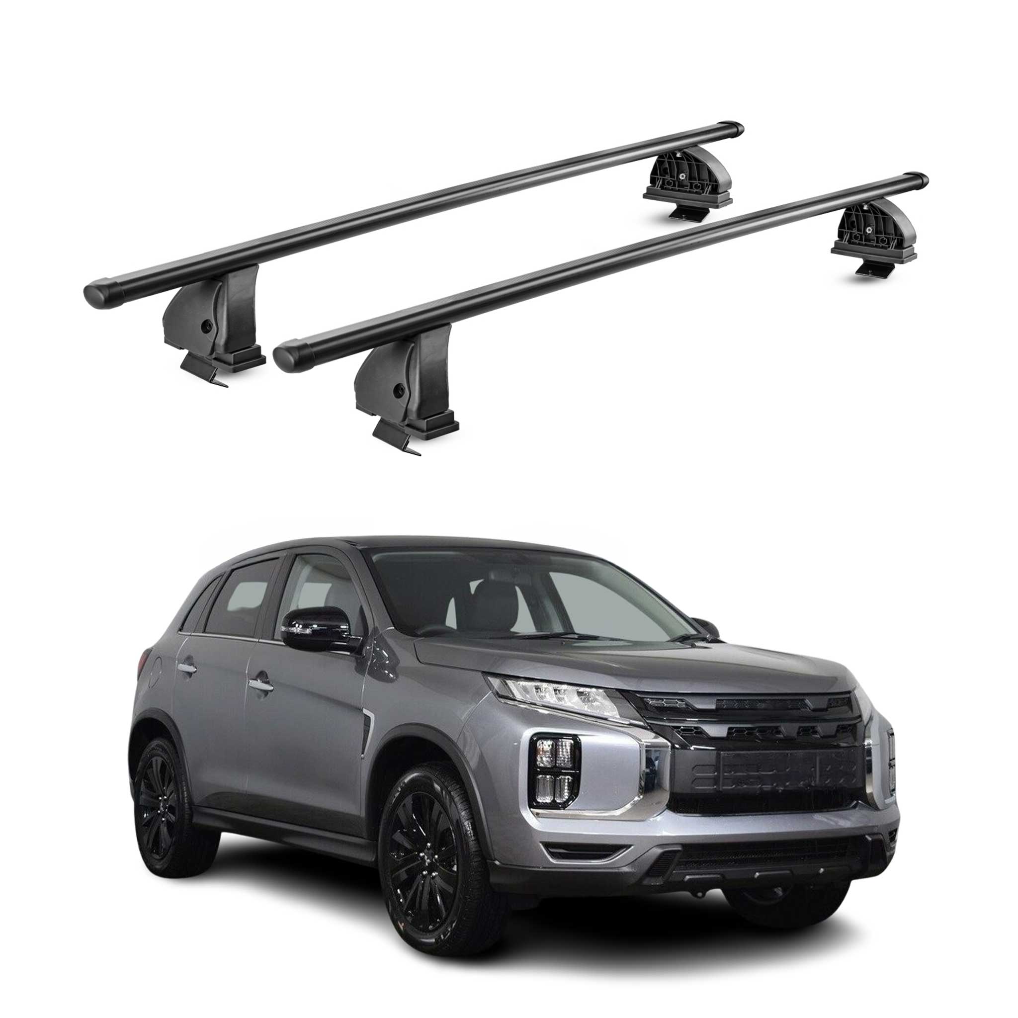 Stahl Dachträger für Mitsubishi ASX II 2023-2026 TÜV Abschließbar 2tlg Schwarz