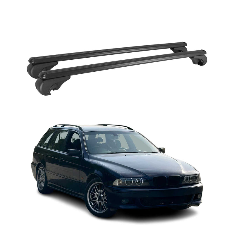 Dachträger Grundtäger für BMW 5er E39 Touring 1997-2004 75kg Schwarz Alu 2 tlg