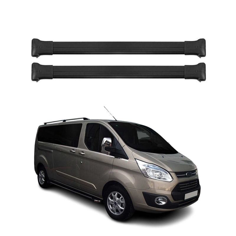 Dachträger Grundtäger für Ford Transit Custom Tourneo 2013-2022 Alu Schwarz 2tlg