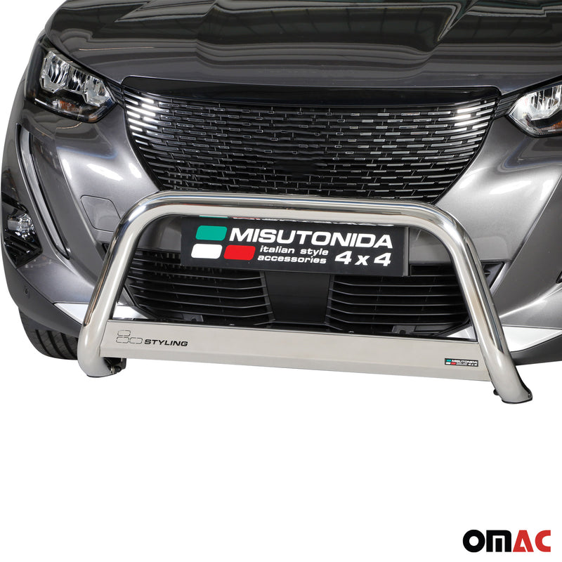 Frontbügel Frontschutzbügel für Peugeot 2008 2020-2025 ø63mm Stahl Silber Schutz