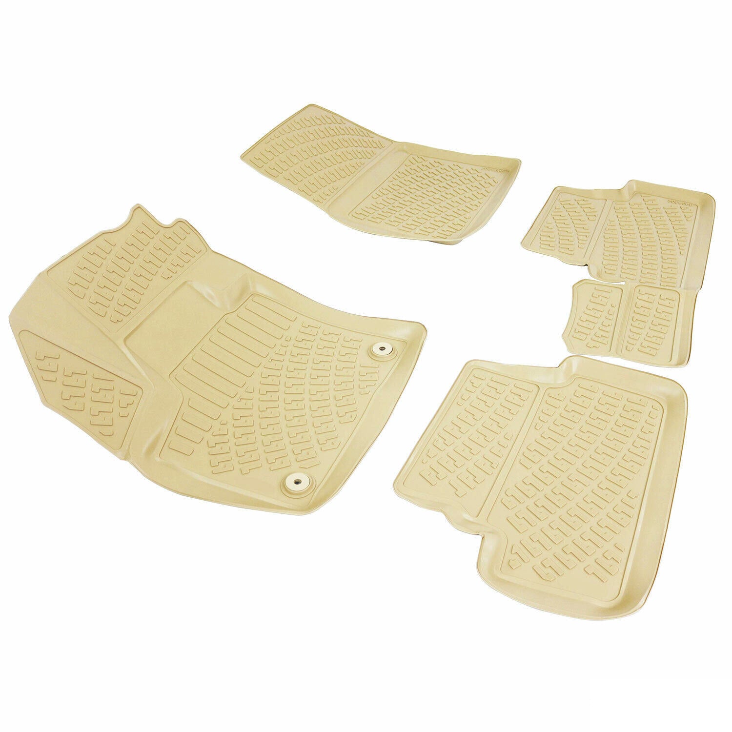 Fußmatten 3D Gummimatten für Peugeot 3008 2016-2024 Gummi TPE Beige 4tlg