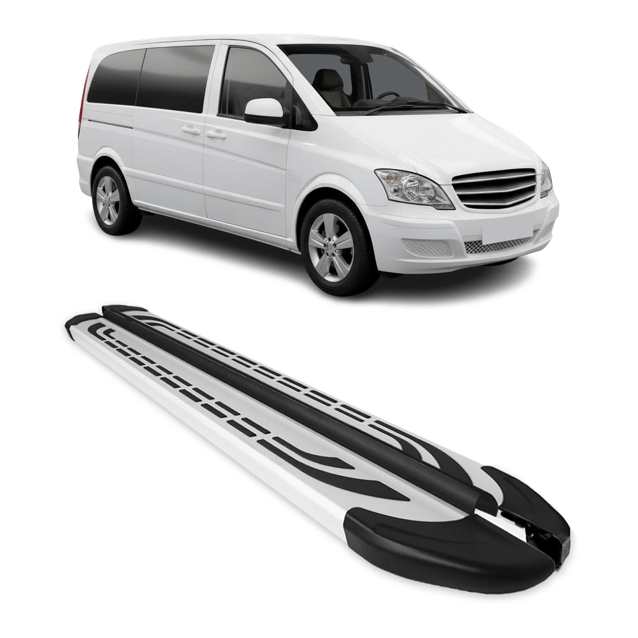 Trittbretter Schweller Seitenbretter für Mercedes Vito W639 2003-2014 L1 L2 Alu