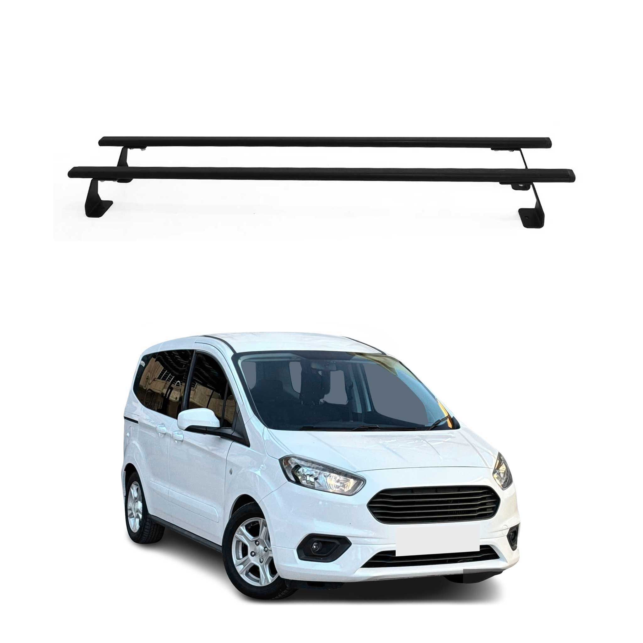 Dachträger Gepäckträger für Ford Transit Courier 2014-2023 Schwarz Stahl 2 tlg