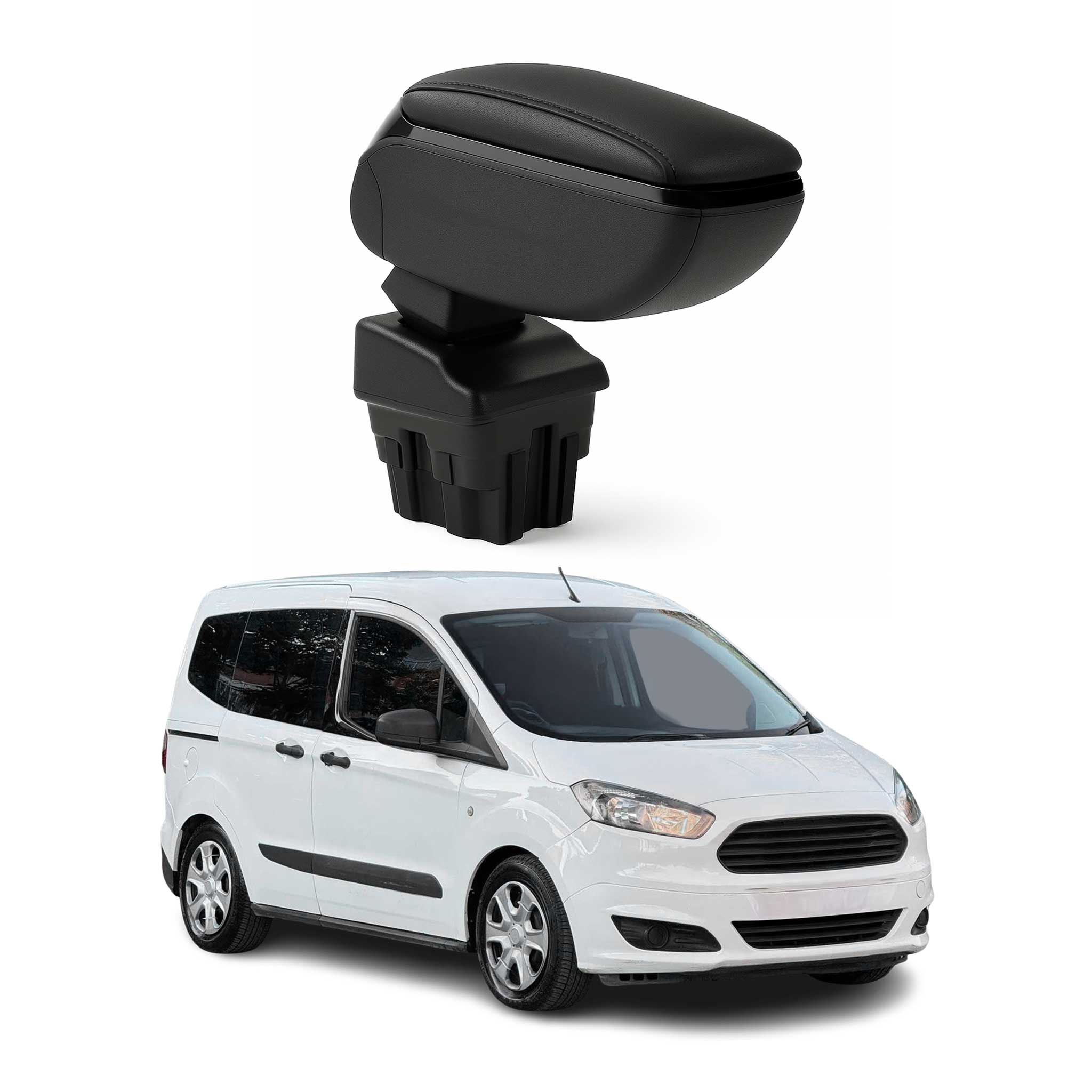 Armlehne Mittelarmlehne für Ford Transit Courier 2014-2024 PU-Leder ABS Schwarz