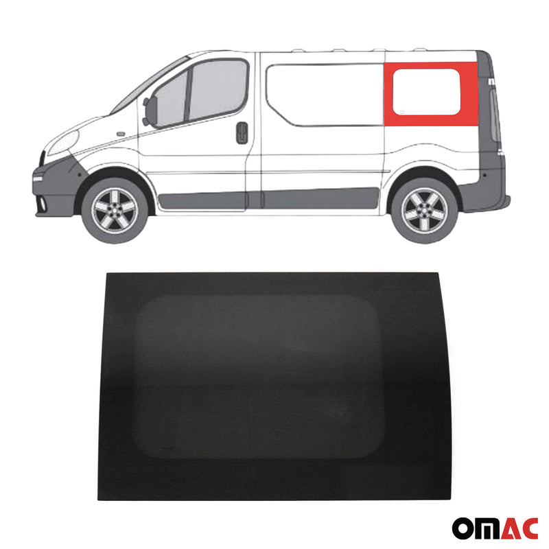 Auto Seitenfenster für Opel Vivaro 2001-2014 Links Seitenscheibe L1 Schwarz