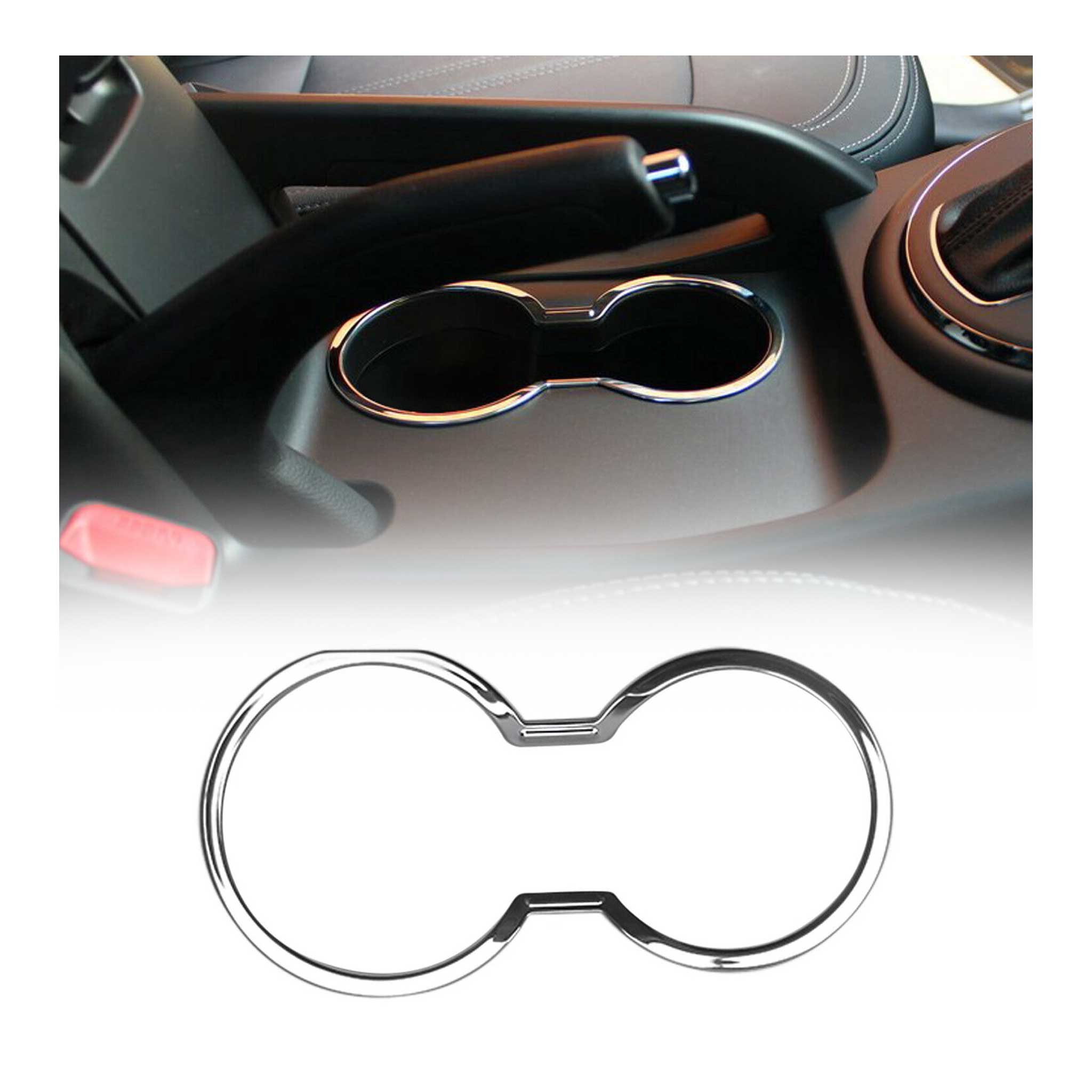 Getränkehalter Rahmen Cupholder für Kia Sportage 2010-2015 Edelstahl Chrom 1tlg