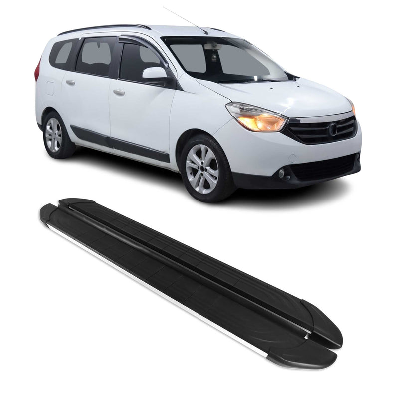 Trittbretter Seitenschweller für Dacia Lodgy 2012-2024 Aluminium Schwarz Silber