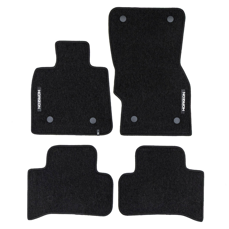 Velours Fußmatten für Alfa Romeo Stelvio 2016-2025 Autoteppich Schwarz 4 tlg