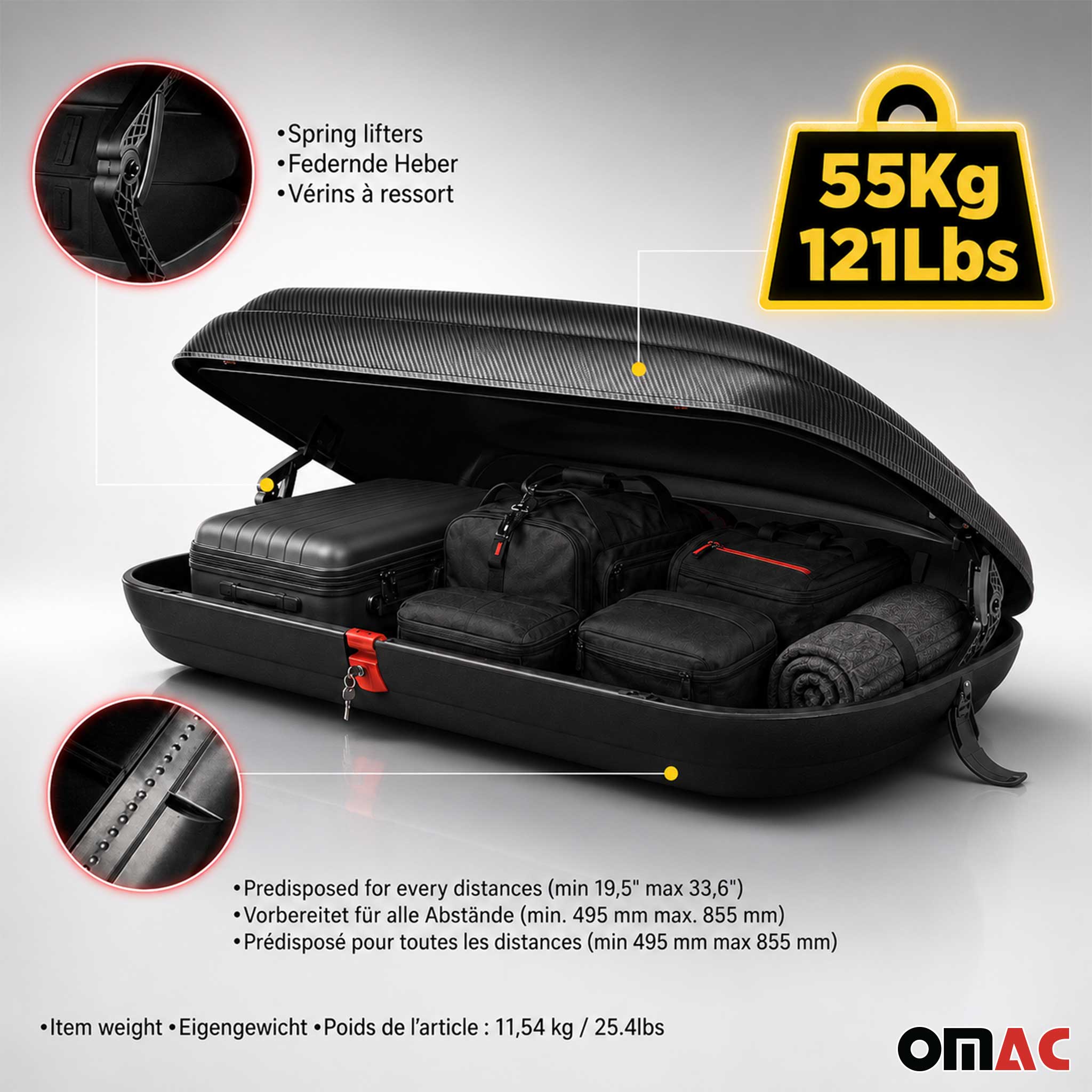 Carbonlook Dachbox 320L + Dachträger Seat Ateca 2016-2026 Schwarz Abschließbar