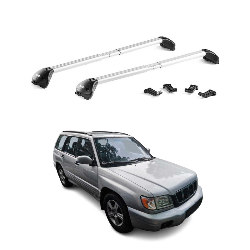 Dachträger Grundtäger für Subaru Forester mk1 1997-2002 100kg Alu Silber 2x ABE