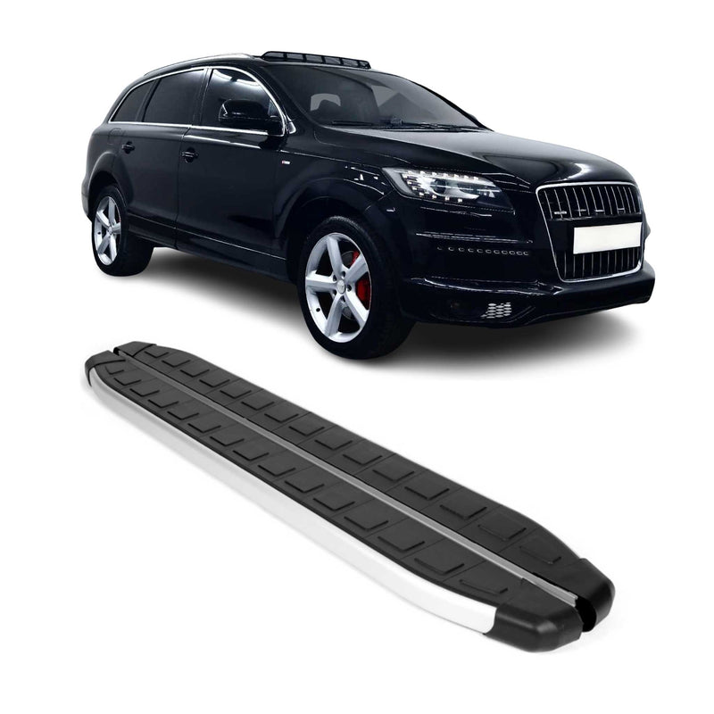 Seitenschweller Seitenbretter Trittbretter für Audi Q7 4LB 2006-2015 Alu Schwarz