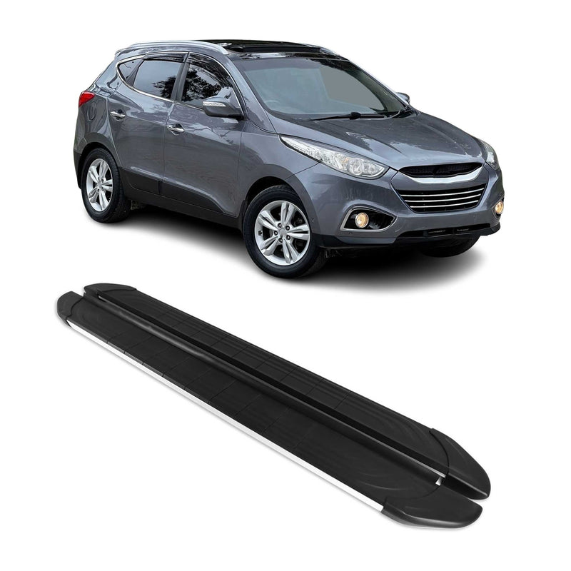 Trittbretter Seitenschweller für Hyundai ix35 2009-2016 Aluminium Schwarz Silber