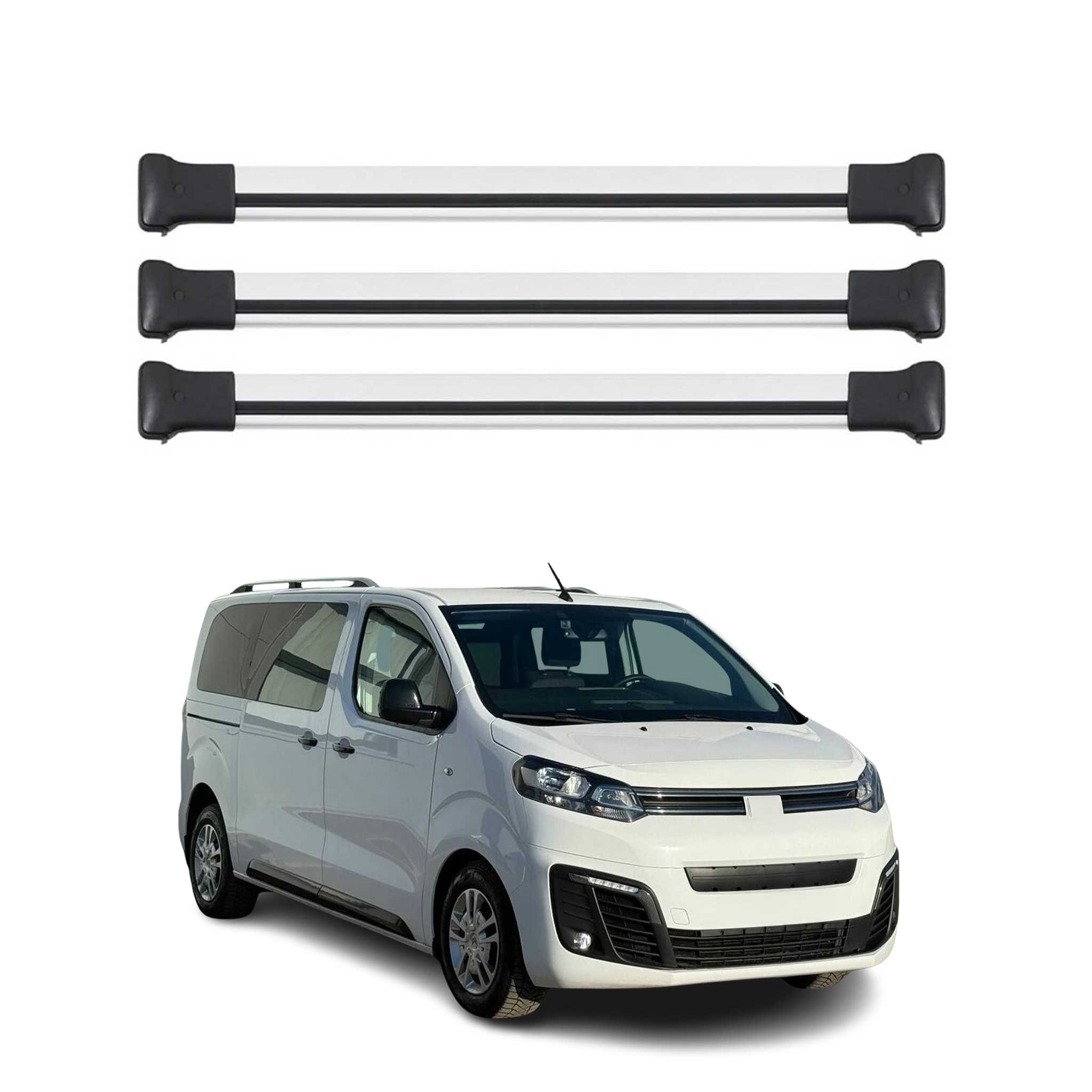Dachträger Grundtäger für Citroen Jumpy / SpaceTourer 2016-2026 Alu Silber 3tlg