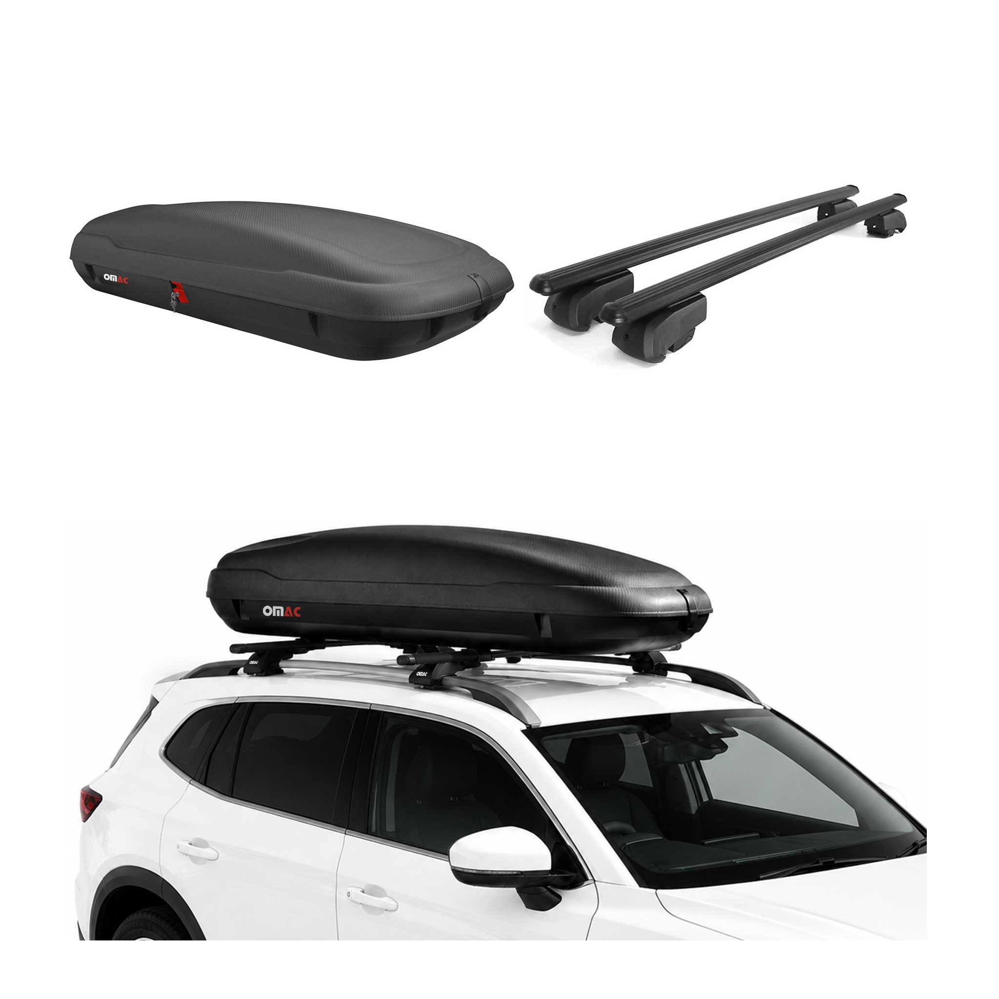 Carbonlook Dachbox 400L + Alu Dachträger Hyundai Tucson IV 2022-2026 Schwarz