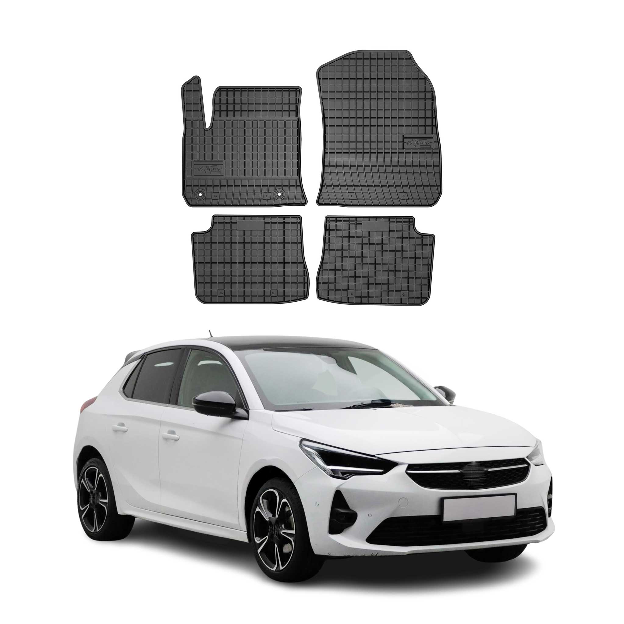 OMAC Gummi Fußmatten für Opel e-Corsa 2019-2026 Automatten Gummi Schwarz 4tlg