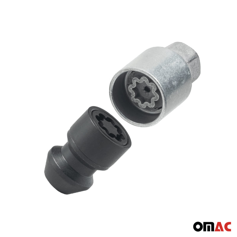 Radschloss Satz für Hyundai Santa Fe ab 2011 Felgenschloss Schwarz 4tlg M12X1.5