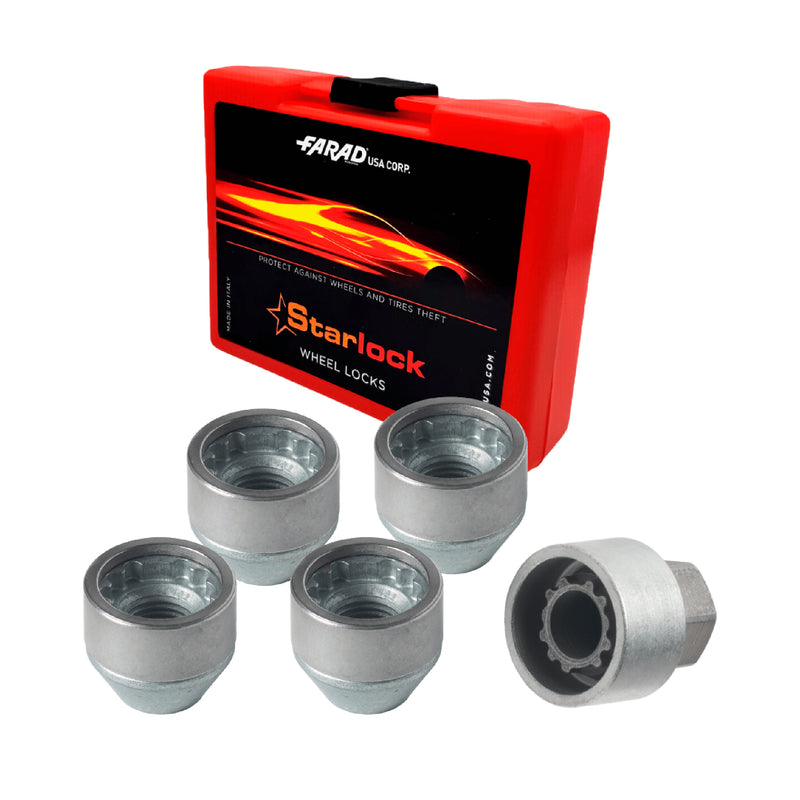 Radschloss Satz für Hyundai Coupe/ Accent ab 2002 Felgenschloss Silber M12X1.5