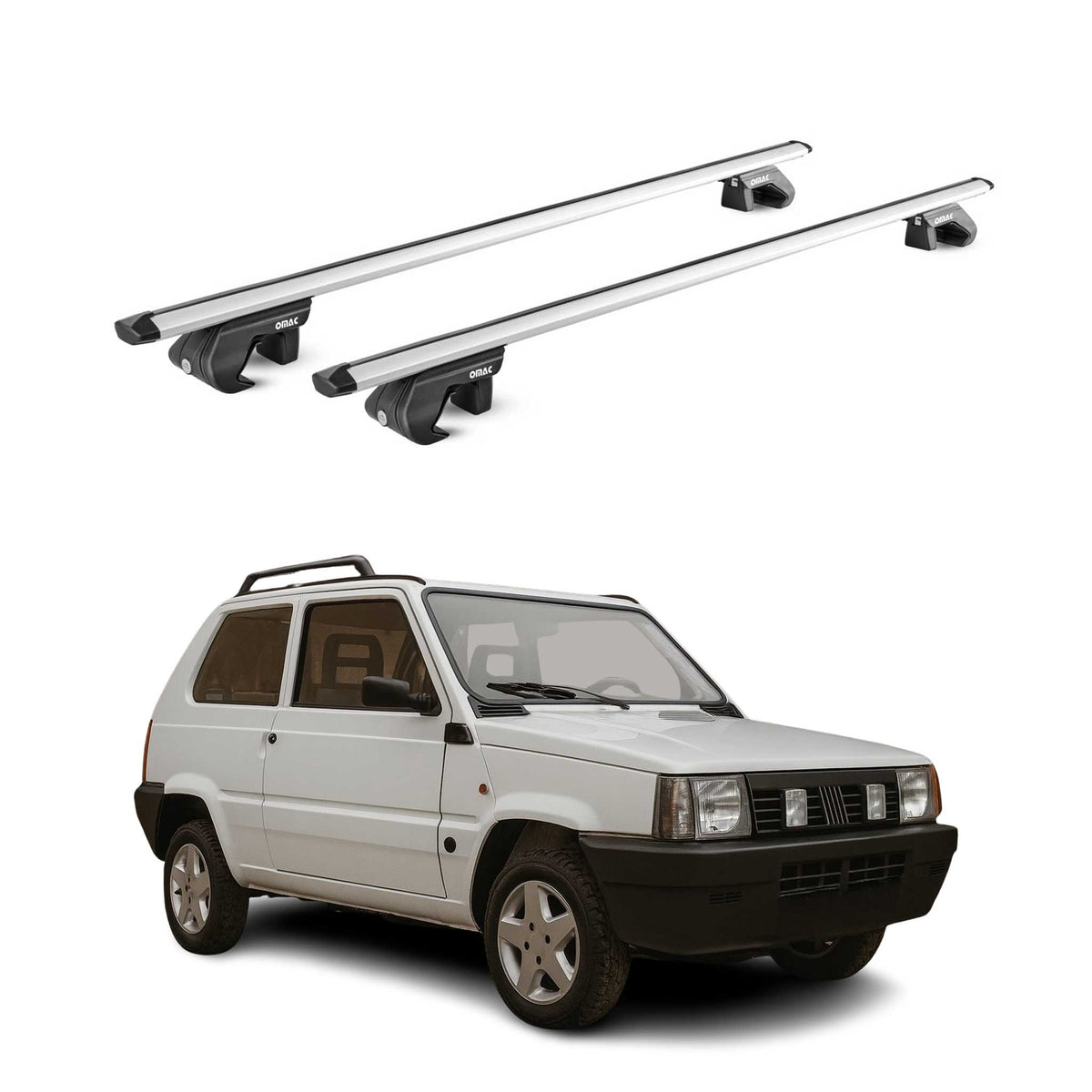 Dachträger Grundtäger für Fiat Panda I 1999-2003 3 tür 90kg Alu Silber 2 tlg ABE