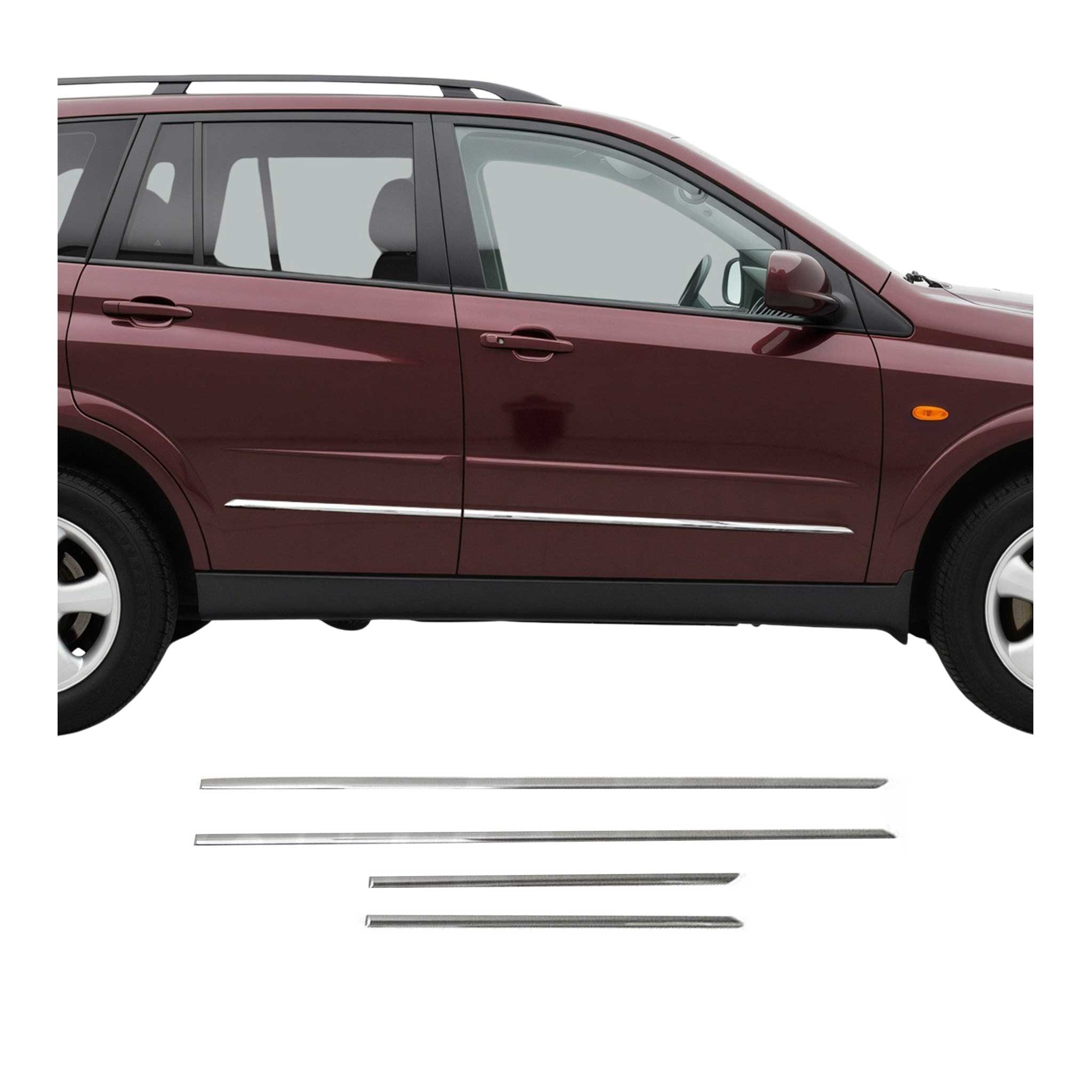 Seitentürleiste Türschutzleiste für Ssangyong Kyron 2007-2014 Chrom Edelstahl 4x