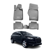 OMAC Gummimatten Fußmatten für Audi Q7 4LB 2006-2015 TPE Automatten Grau 4x