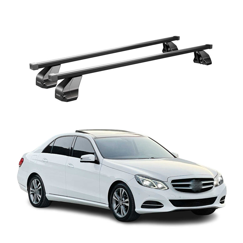 Menabo Dachträger für Mercedes E Klasse W212 Limo 2013-2016 75kg Stahl Schwarz
