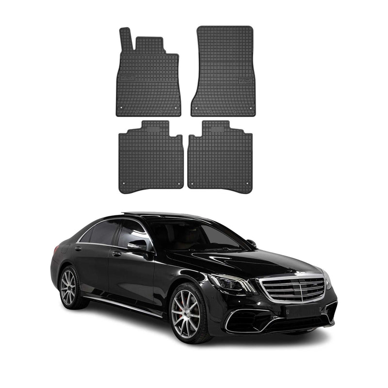 OMAC Gummi Fußmatten für Mercedes S Klasse W222 2013-2020 Automatten Schwarz 4x