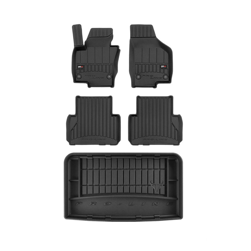 OMAC Fußmatten & Kofferraumwanne Set für Seat Alhambra 2010-2020 3.Reihe Gummi