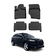 OMAC Gummi Fußmatten für Audi Q7 4LB 2006-2015 Premium 3D Automatten Schwarz 4x