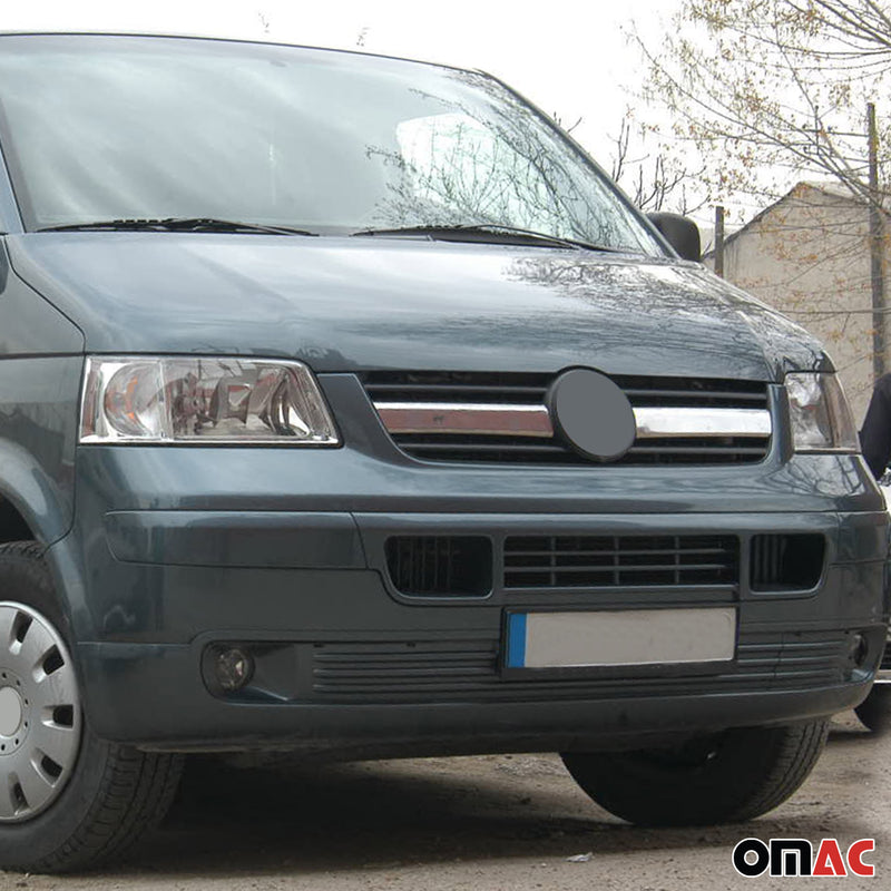 Kühlergrill Leisten Grillleisten für VW Transporter T5 2003-2009 Chrom Dunkel 2x