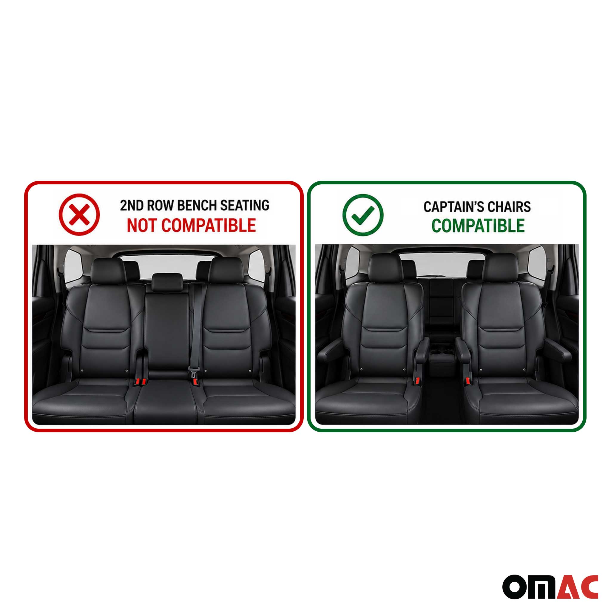 OMAC Gummimatten Fußmatten für Chevrolet Tahoe 2007-2014 7 Sitz TPE Schwarz 6x