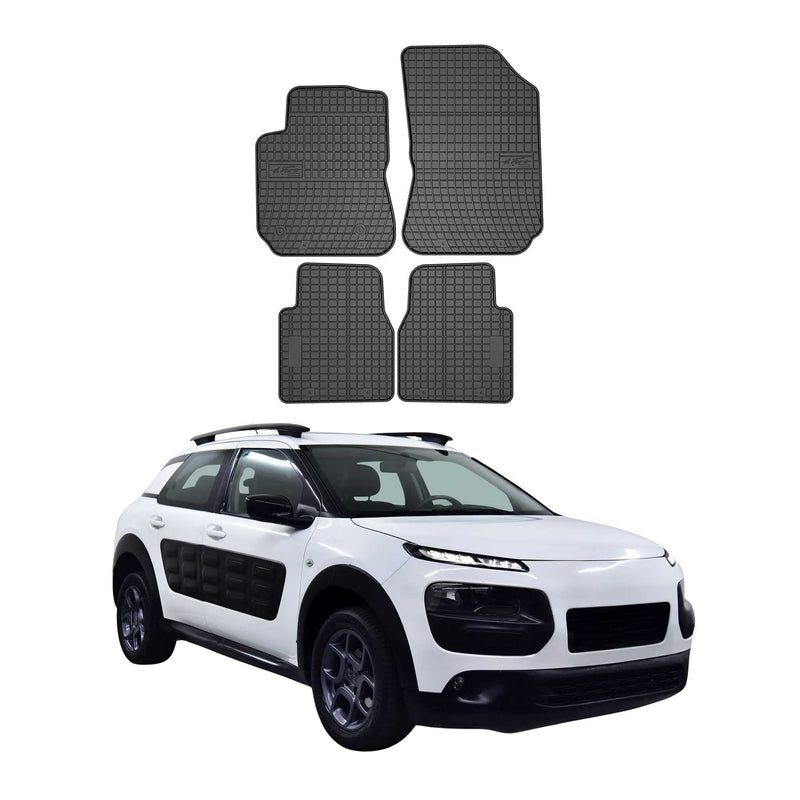OMAC Gummi Fußmatten für Citroen C4 Cactus 2014-2020 Automatten Gummi Schwarz 4x