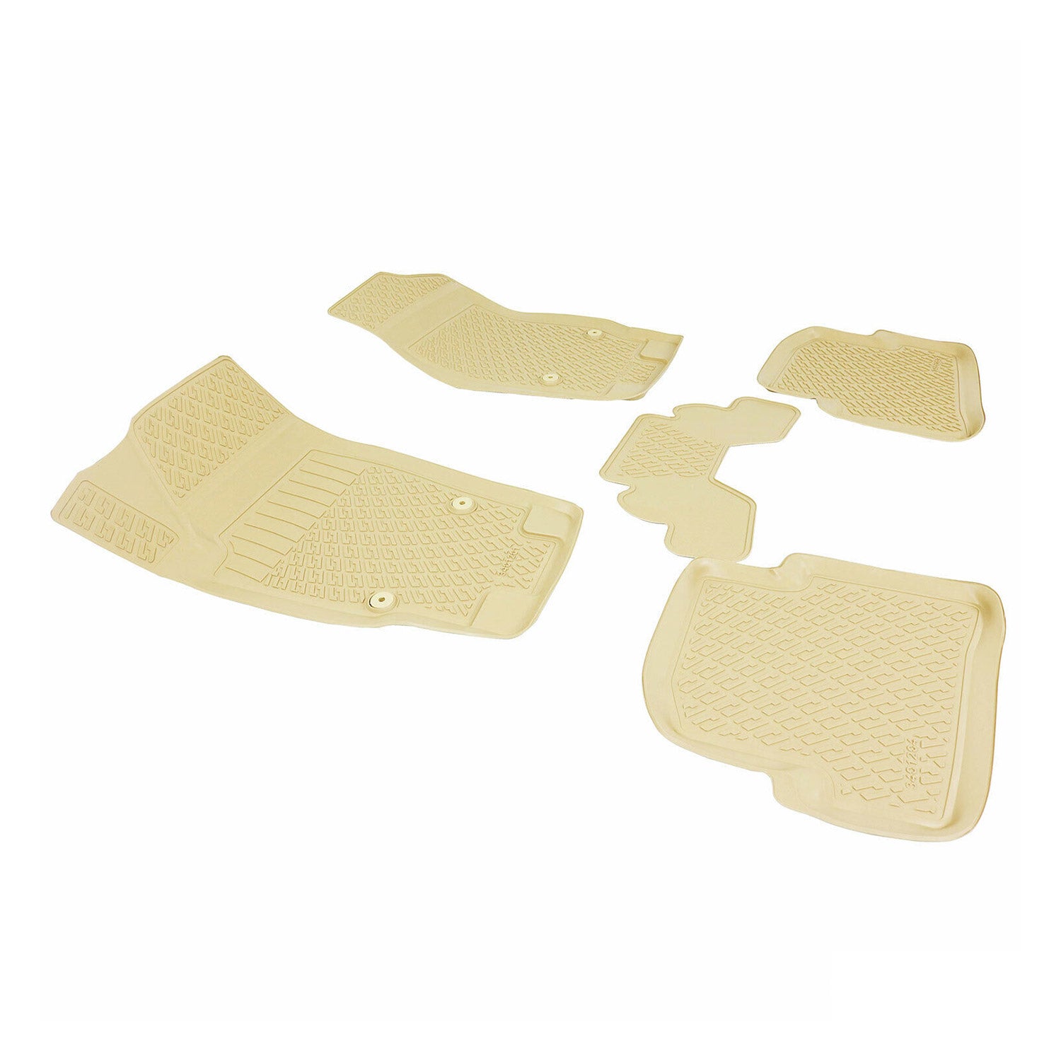 Fußmatten 3D Gummimatten für Seat Ibiza 2009-2017 Schrägheck Gummi TPE Beige 4x