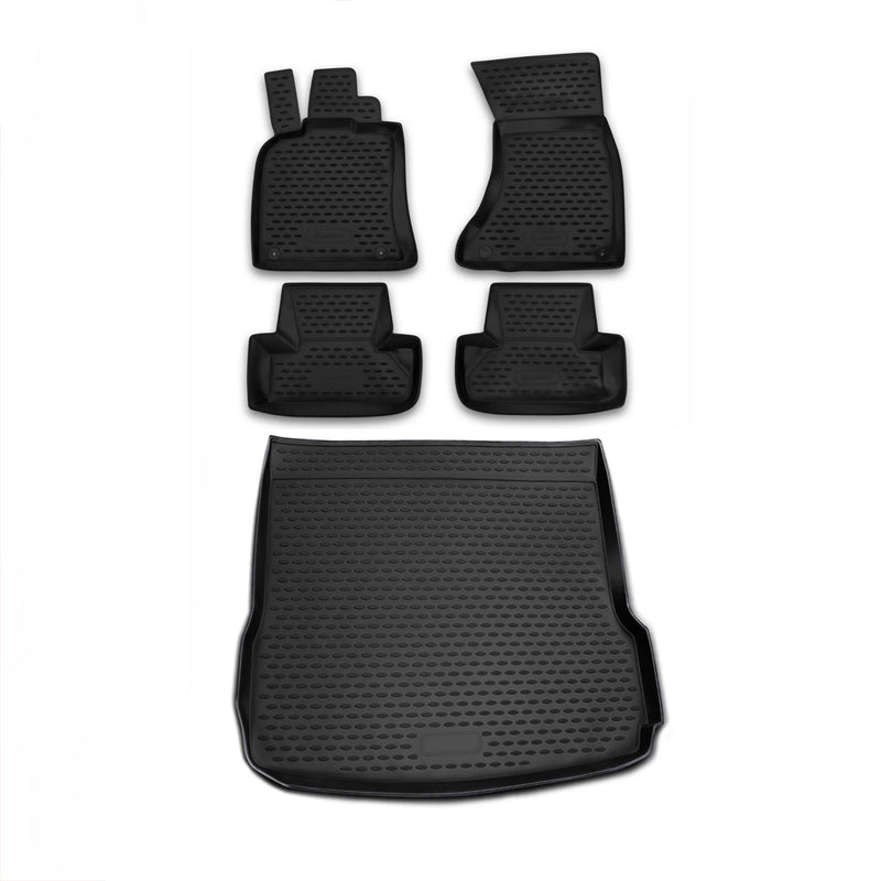 Fußmatten & Kofferraumwanne Set für Audi Q5 8RB 2008-2017 Gummi TPE Schwarz 5x