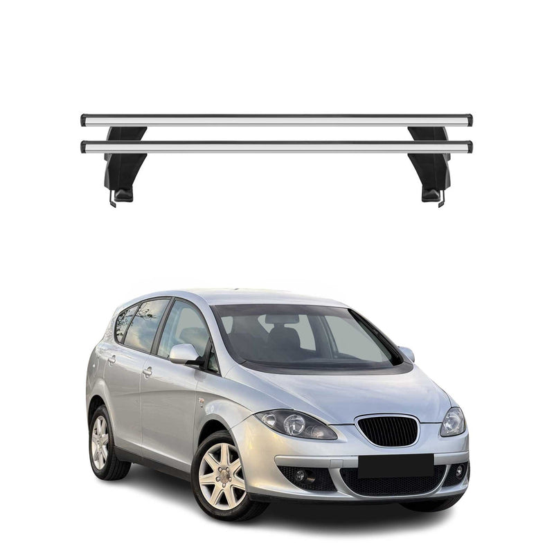 Menabo Dachträger Grundtäger für Seat Altea 2004-2009 Pre-FL 50kg Alu Silber 2x
