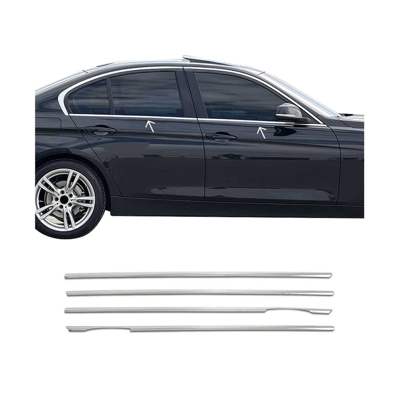 Fensterleisten Zierleisten für BMW 3er F30 Stufenheck 2012-2019 Edelstahl 4tlg