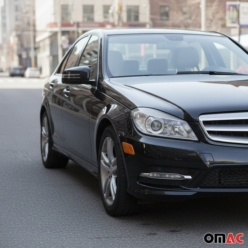 Spiegelkappen für Mercedes A B C Klasse W204 W212 X156 W221 CLA Glanz Schwarz