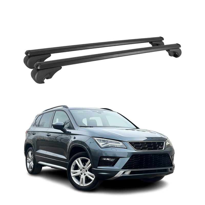 Dachträger Grundtäger für Seat Ateca 2016-2020 Pre-FL 75kg Alu Schwarz 2 tlg