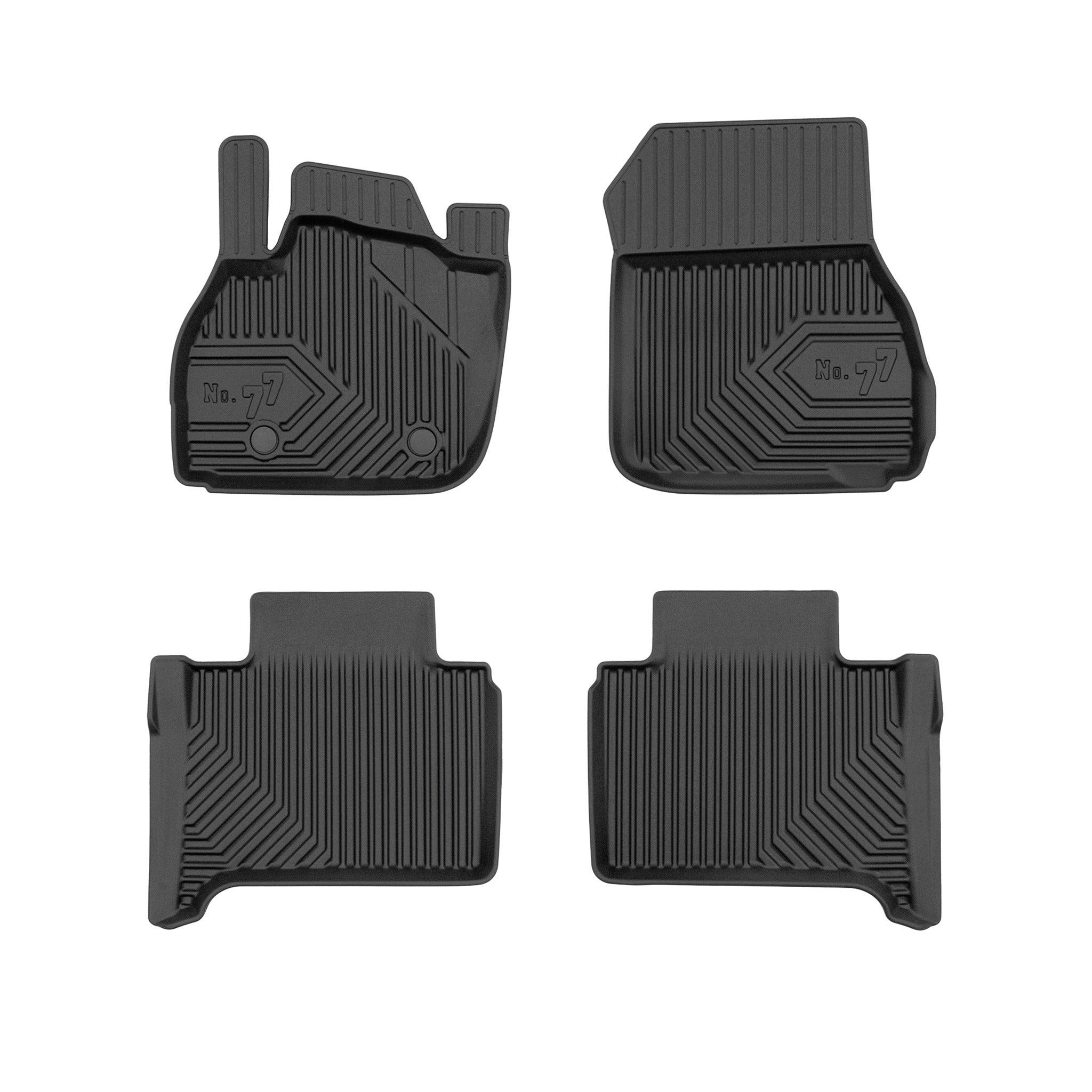 Fußmatten Gummimatten No.77 für Renault Zoe 2012-2024 FL TPE Schwarz 4 teile