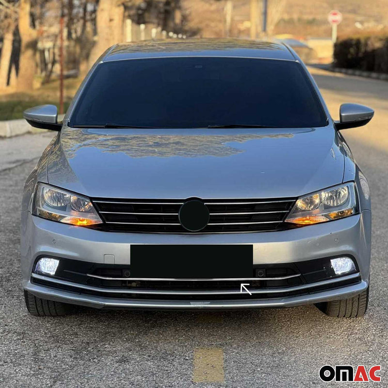 Kühlergrill Leisten Grillleisten für VW Jetta 2014-2018 Edelstahl Silber 1tlg
