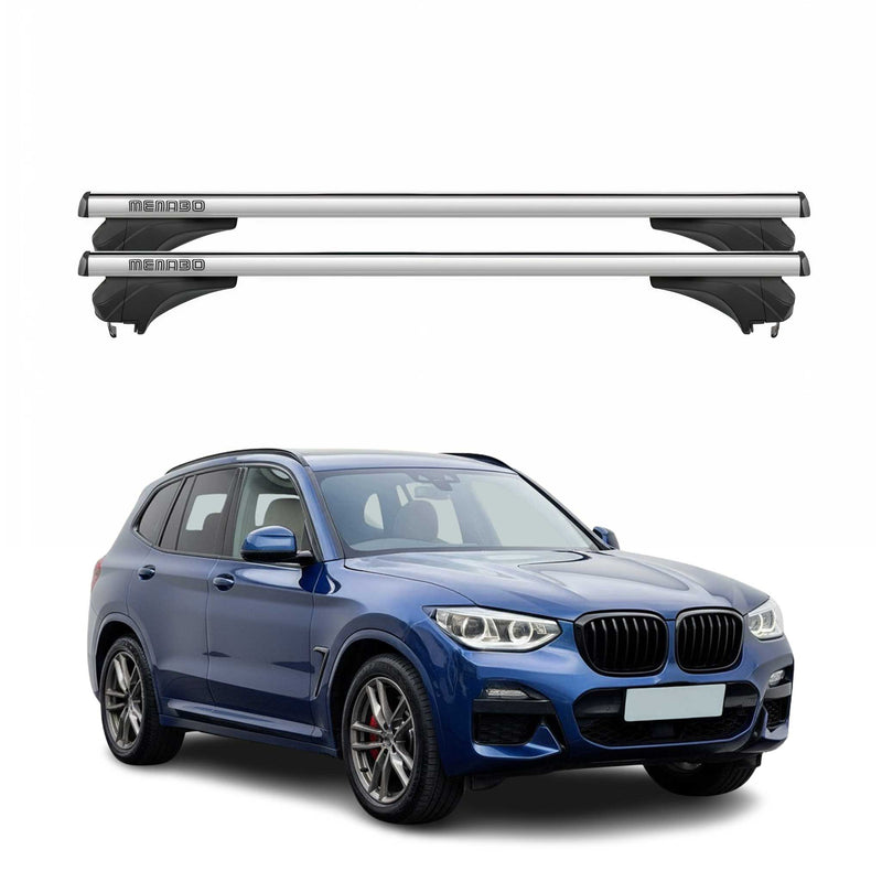 Menabo Dachträger Grundtäger für BMW X3 G01 2017-2024 Aluminium Silber 2 tlg