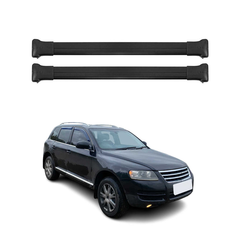 Dachträger Grundtäger für VW Touareg mk1 2002-2010 75kg Aluminium Schwarz 2tlg