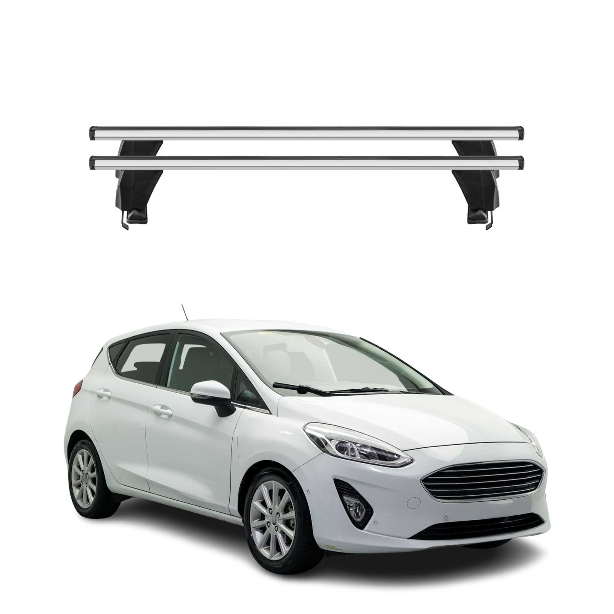 Menabo Dachträger Grundtäger für Ford Fiesta 2018-2023 50kg Alu Silber 2 tlg