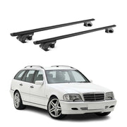 Dachträger Grundtäger für Mercedes C Klasse S202 1993-2000 90kg Alu Schwarz ABE
