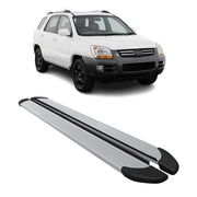 Seitenschweller Trittbretter Schweller für Kia Sportage 2004-2010 Aluminium Grau