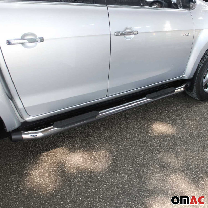 Edelstahl Trittbretter Schwellerrohre für Toyota Hilux DoubleCab 2006-15 Silber