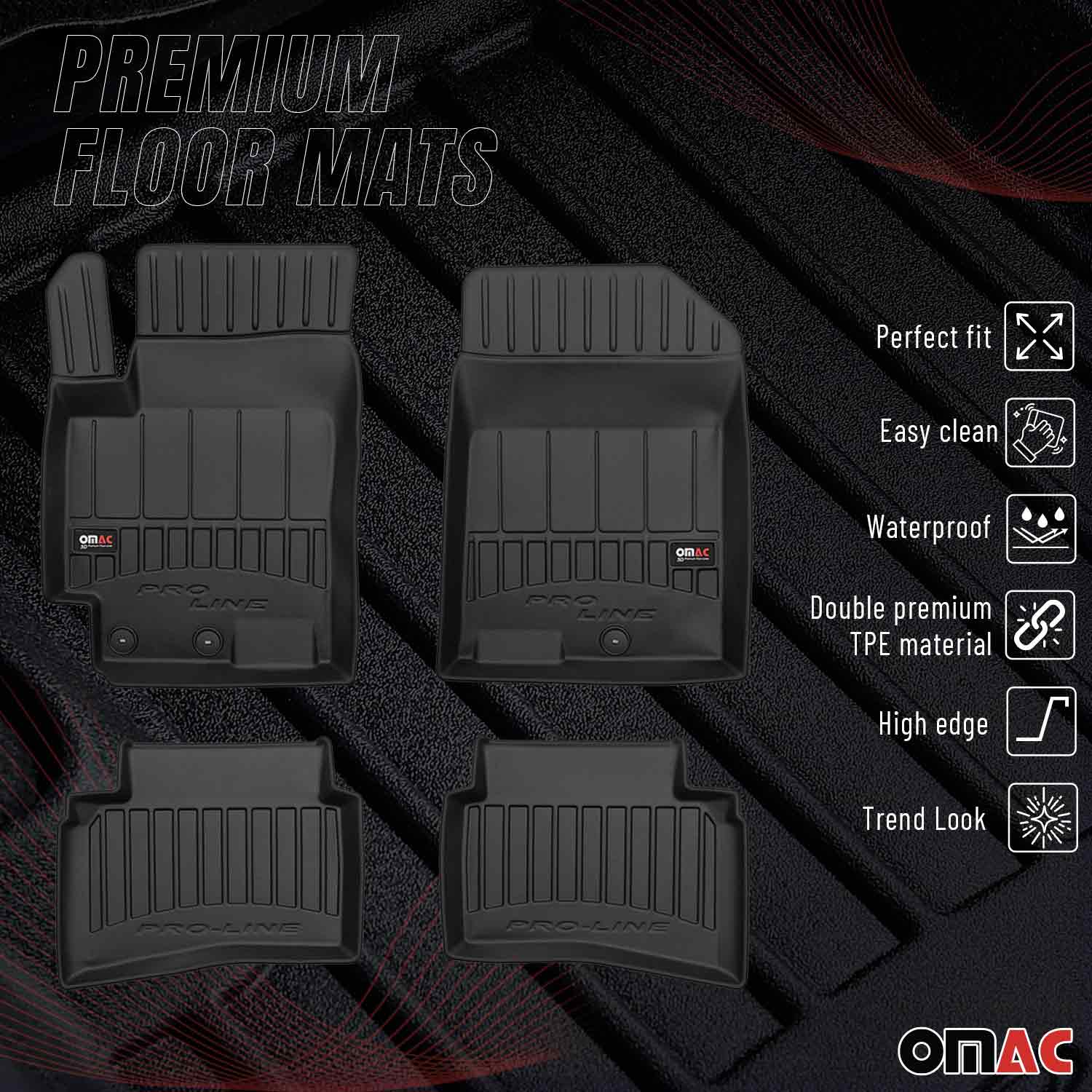 OMAC Gummi Fußmatten für Kia Stonic 2017-2026 Premium TPE Automatten Schwarz 4x