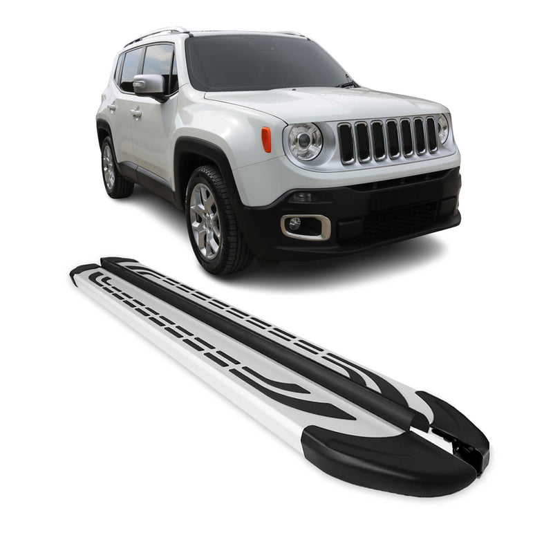 Trittbretter Seitenschweller Seitenbretter für Jeep Renegade 2015-24 Alu Schwarz