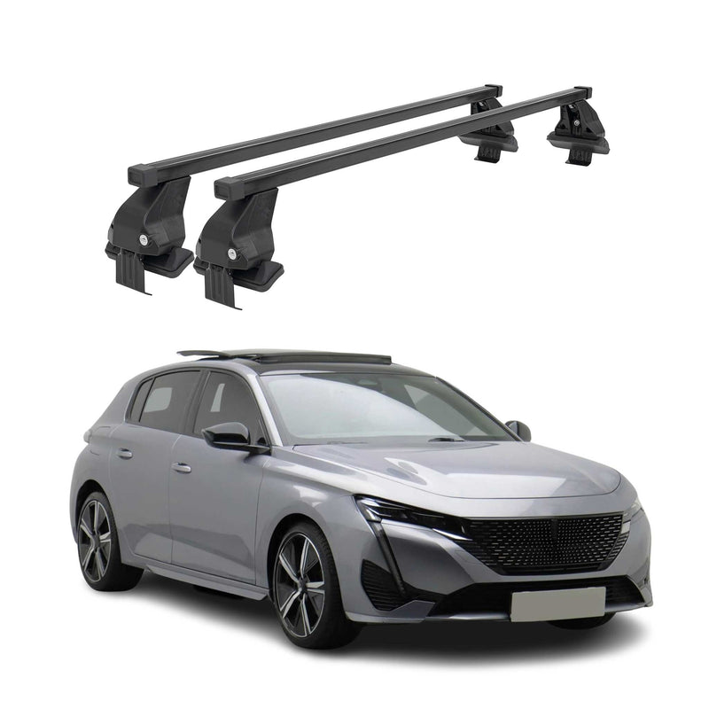 Menabo Dachträger Grundtäger für Peugeot 308 2021-2025 50kg Stahl Schwarz 2 tlg