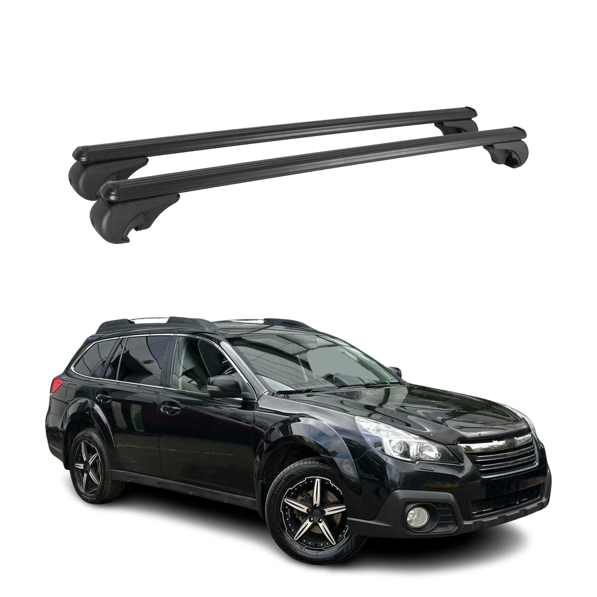 Dachträger für Subaru Outback 2009-2014 Gepäckträger Grundträger Alu Schwarz 2x