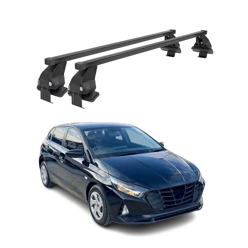 Menabo Dachträger Grundtäger für Hyundai i20 2020-2025 50kg Stahl Schwarz 2 tlg